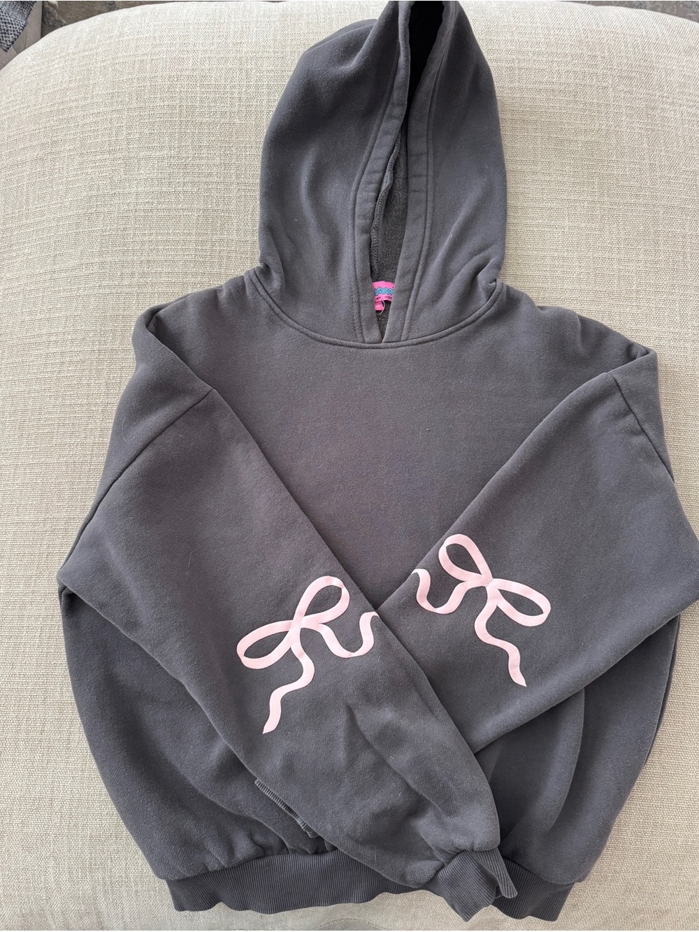 Gray Edikted Hoodie with Pink Bows